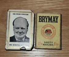 Winston Churchill Matchbox Cover WW2  War Era & BryMay Match Box Both Original 