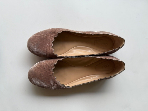Chloe scalloped velvet ballet - scalloped,