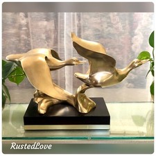 Brass Flying Ducks Mid Century