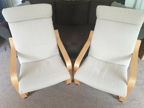 Two ikea poang armchairs - two,