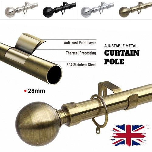 Extendable metal curtain - curtain, pole