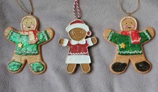 3 Gingerbread Men Christmas Tree Decorations