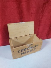 Vintage French Minature "Chocolat Menier" Wooden Crate Box Chest