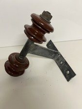 VINTAGE BROWN PORCELAIN / CERAMIC ELECTRICITY INSULATOR INDUSTRIAL SALVAGE