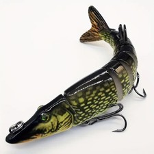 SEARIGS 3D High-Resolution "OLIVE BODY" Predator Multi Jointed Lure for Pike x1