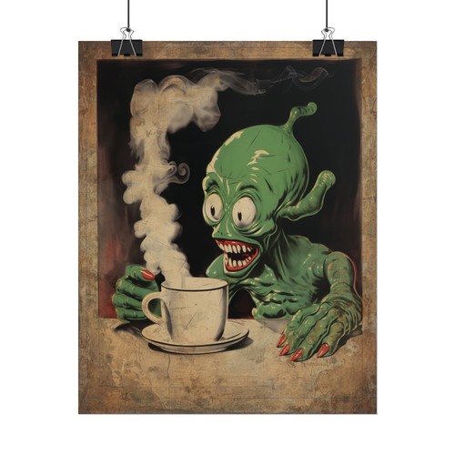 Alien sci cafe wall art - alien, sci-fi