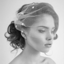 Black Wedding Veil #Bridal Blusher wedding fascinator Birdcage veil Ivory White