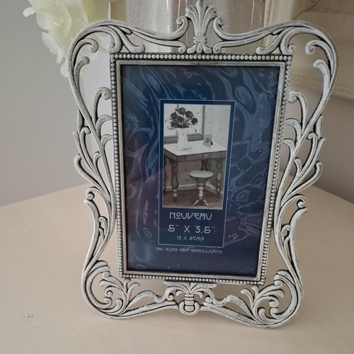 Ornate silver tone picture - silver-tone,