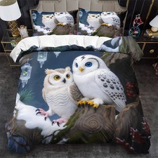 White owl pattern - white, quilt