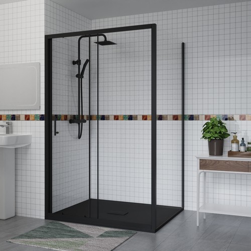 Black sliding shower - black,
