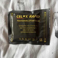 Celox RAPID Haemostatic Z-Fold Gauze First Aid Medical Equipment Sealed 2027 exp