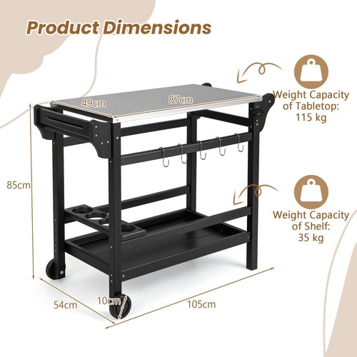 Movable patio dining cart - patio,