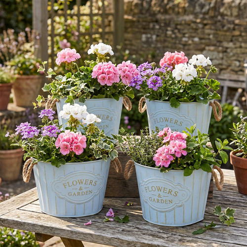 4pcs flower bucket metal - 2/3/4pcs,