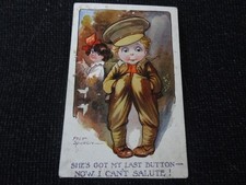 Artist Signed Fred Spurgin Comic WWI Patriotic Greetings Postcard - 110683