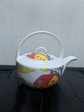 Clarice Cliff Art Deco Style Teapot Springfield Fine Bone China Made In England
