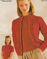 #70 Ladies DK Easy Knit Sweater & Cardigan 32-44" Vintage Knitting Pattern Copy