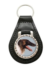 Borzoi (Russian Wolfhound) Leather Key Fob