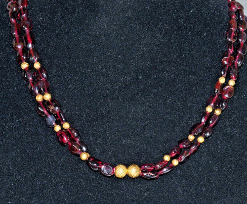 Vintage two strand red garnet - vintage,