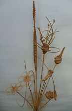 Willow Weaving Craft - Handmade Dried Floral Arrangement Display - 35" tall MCM