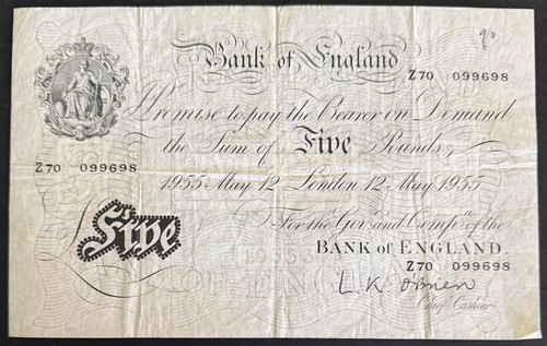 Bank england white 5 - england*, £5