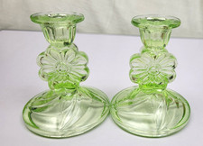 Pair of Art Deco Green Pressed