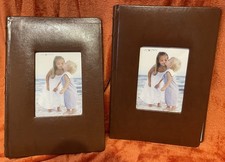 2 Brown Leather Old Town Photo Albums - 50 Pages In Each Taking 300 6x4in Photos