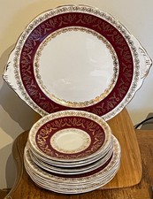 SALISBURY CHINA - Sandwich/cake plate, 6x plates & 5 saucers - 1959-1961