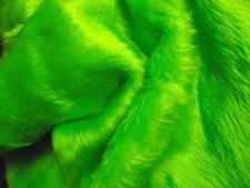 Plain Fun Faux Fur Fabric Material - BRIGHT LIME GREEN 