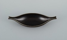 Stig Lindberg for Gustavsberg. "Pungo" ceramic bowl in black glaze. 1960s.