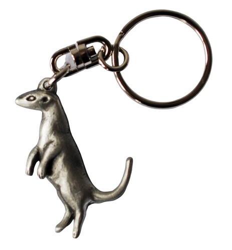 Pewter meerkat keyring made - meerkat,