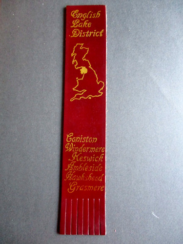 Leather bookmark english - leather, lake