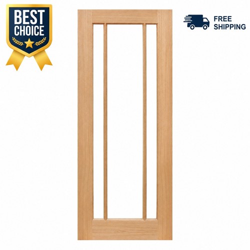 Oak internal door - oak, glazed