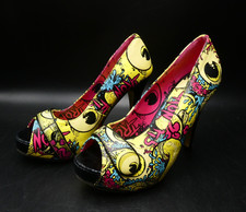 Iron Fist Heels Women’s Ladies Shoes Yellow Fish Eye UK 6 Halloween Punk