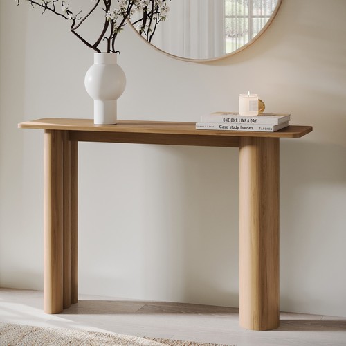 Oak console table with fluted - table,