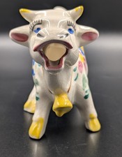 Arthur Wood Hand-Painted Floral Cow Creamer - Larger White Staffordshire  Jug