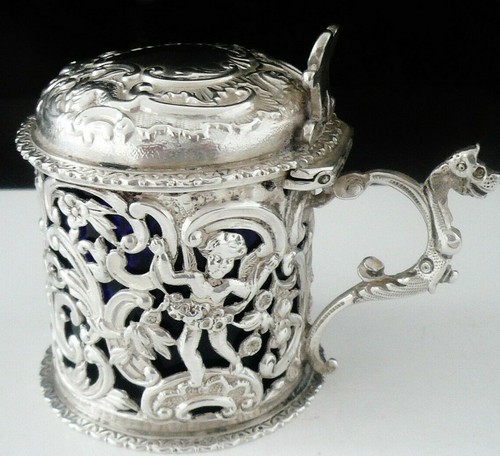 Sterling silver mustard pot - sterling,
