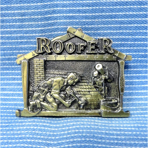 Roofer dress belt buckle tar - roofer,