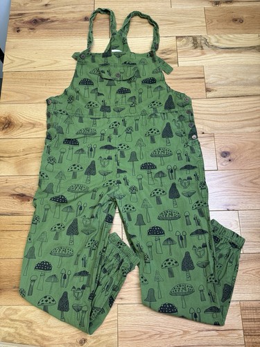 Mushroom print overalls womens - print,