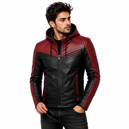 Men red black - black, genuine