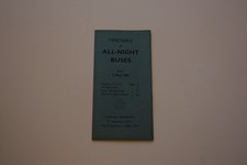 London Transport Timetable - Night Services Buses and Trolleybuses Oct 1962