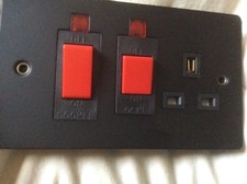 VOLEX MATT BLACK COOKER CONTROL UNIT WITH NEONS FLAT PLATE QUALITY ITEM 
