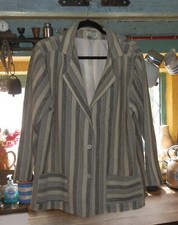 Vintage Melin Tregwynt Welsh Woven 100% Pure New Wool, Long Length Jacket, UK 14