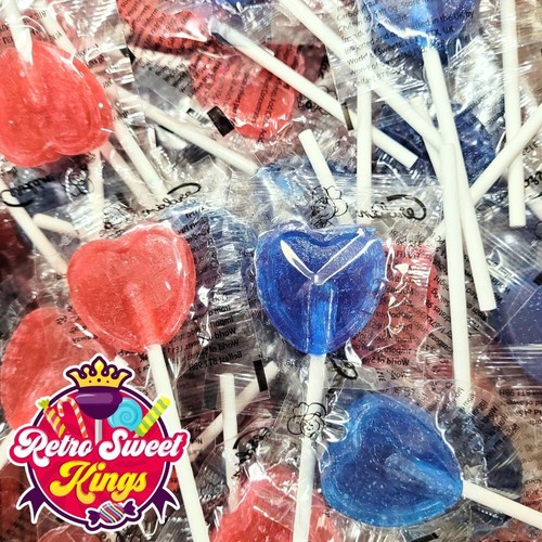 Heart lollipops red blue love - red,