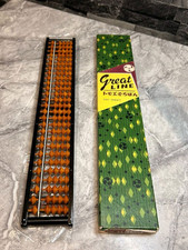 Vintage Japanese Soroban Wooden Abacus Original Box Great Line