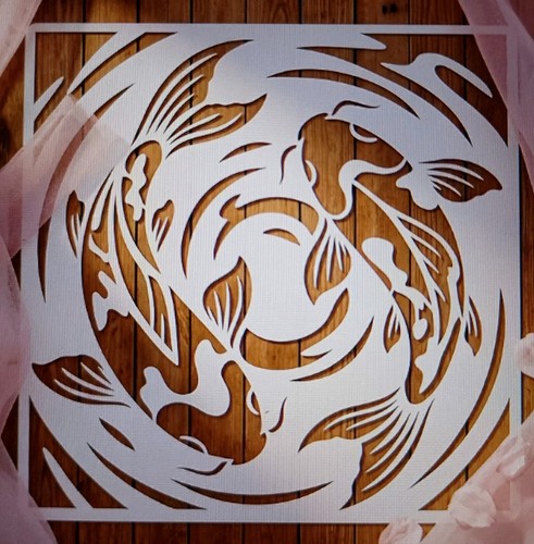 Large koi fish - , reusable
