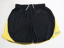 Prostar Mens Black Yellow Football Training Shorts XXL 42 Inch Drawstring