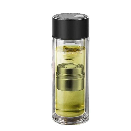 Double wall glass water - double, bottle