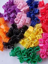 12 MINI SMALL HAIR CLIPS 1.5cm HAIR CLAW CLAMPS~HAIR GRIPS BLACK RED PURPLE
