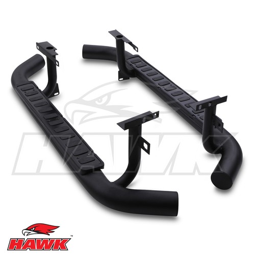 Black side steps - black,