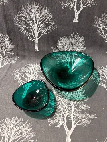 Heavy green teal glass - glass, art